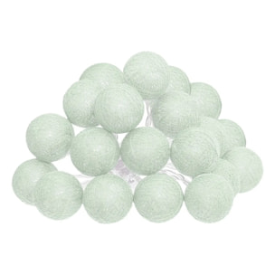 Guirlande LED 20 boules vert céladon L435cm