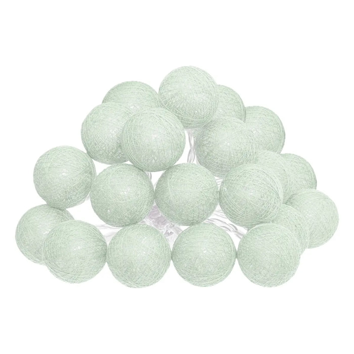 Guirlande LED 20 boules vert céladon L435cm