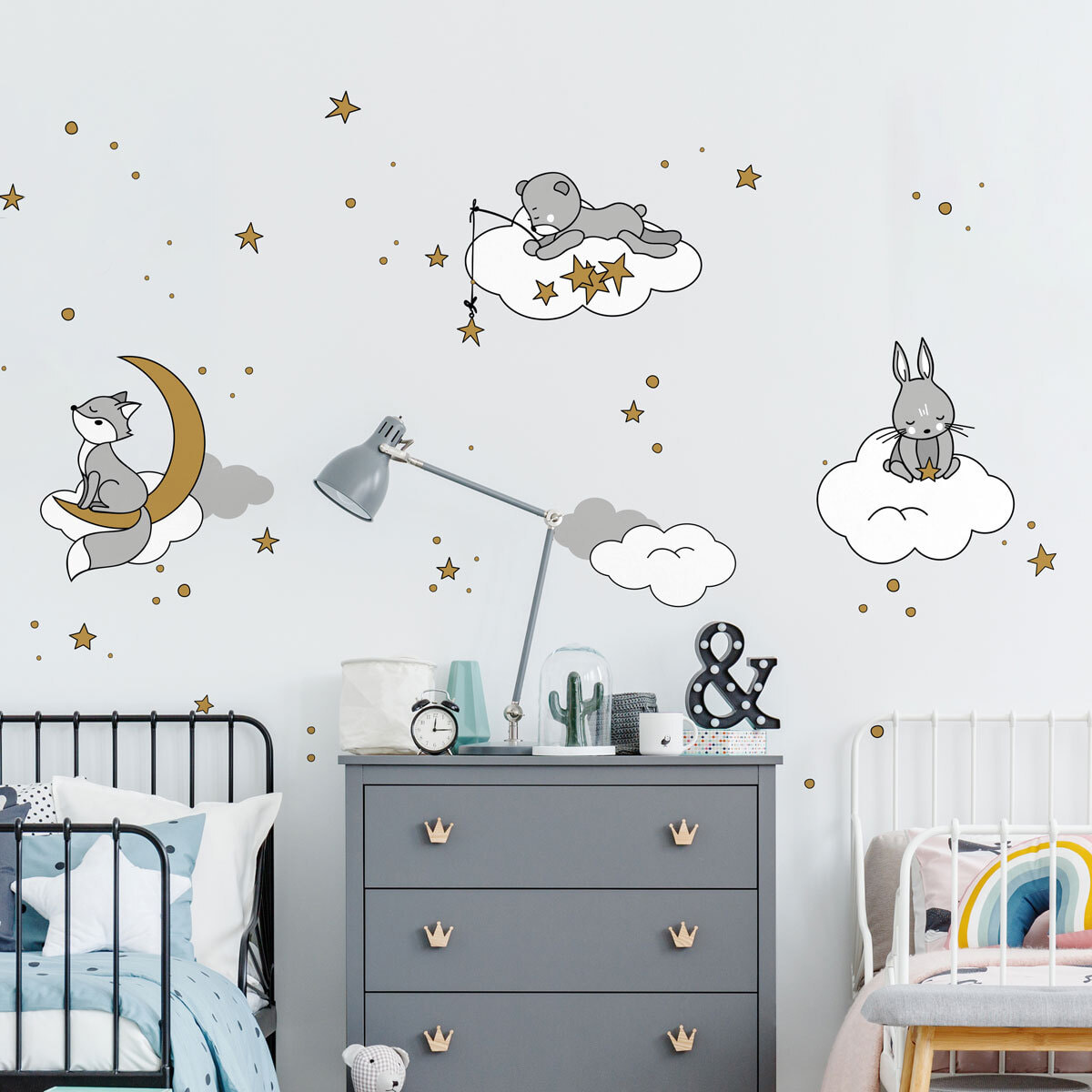 Stickers muraux | Sticker Mural Autocollant - ANIMAUX RÊVEURS SOUS LES ÉTOILES - Stickers adhésifs