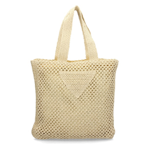 Bolso de hombro para mujer, material de rafia, diseño elegante y moderno con adorno en la parte delantera