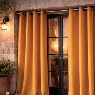 Rideau d'extérieur en tissu déperlant - Jaune moutarde