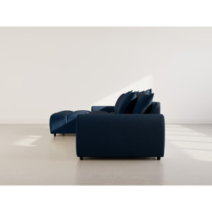 Adelaide - canapé d'angle réversible 4 places en tissu texturé - Bleu