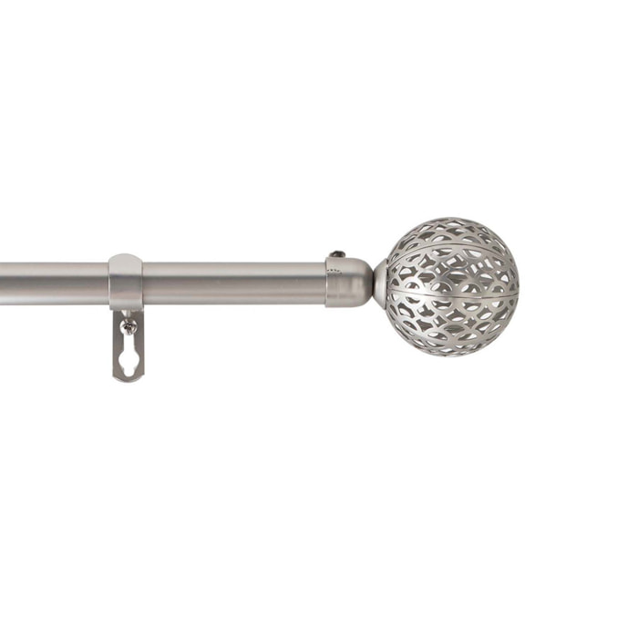 Kit de tringle embouts sphères sculptées - Argent