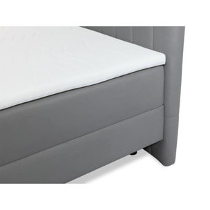 Maria - lit boxspring - 160x200 - en velours - coffres et surmatelas inclus - Gris