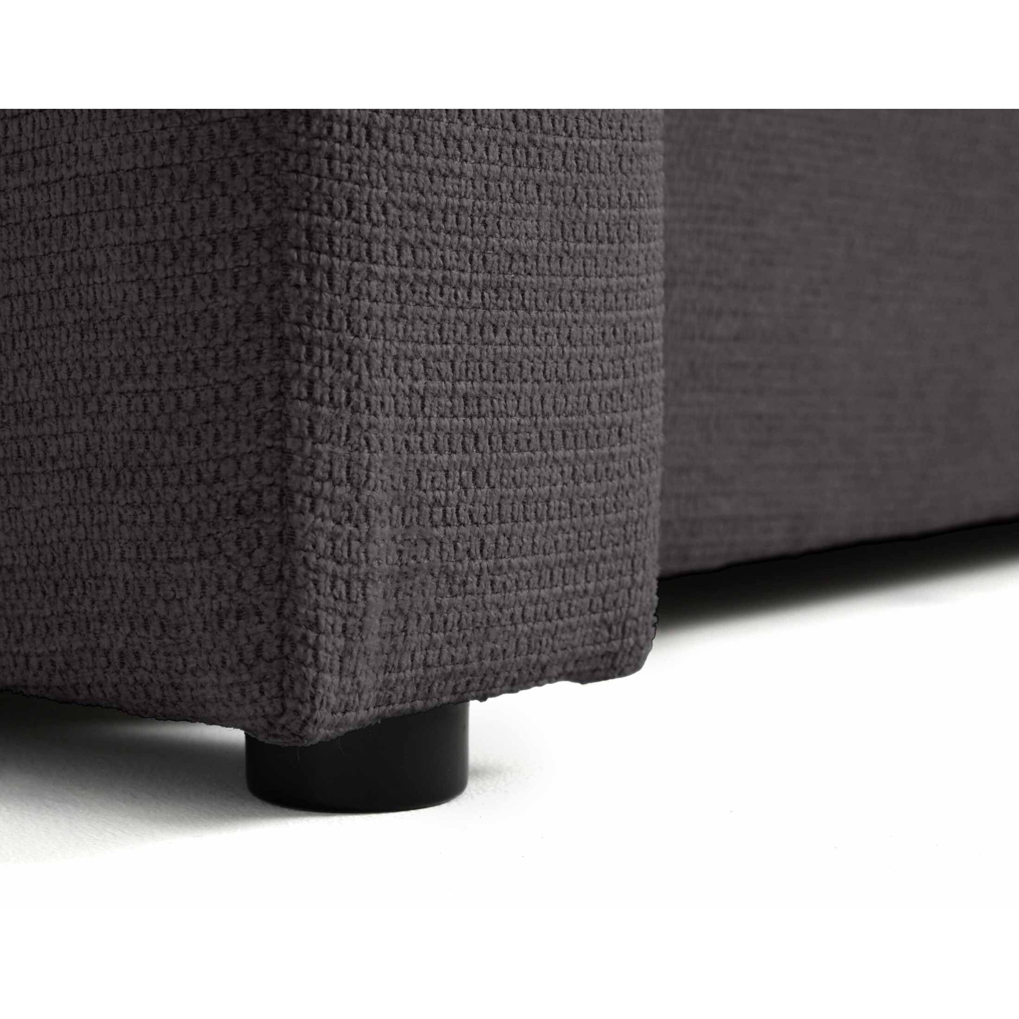 Canopy - canapé d'angle réversible - 4 places - convertible avec coffre - en tissu texturé - Gris foncé