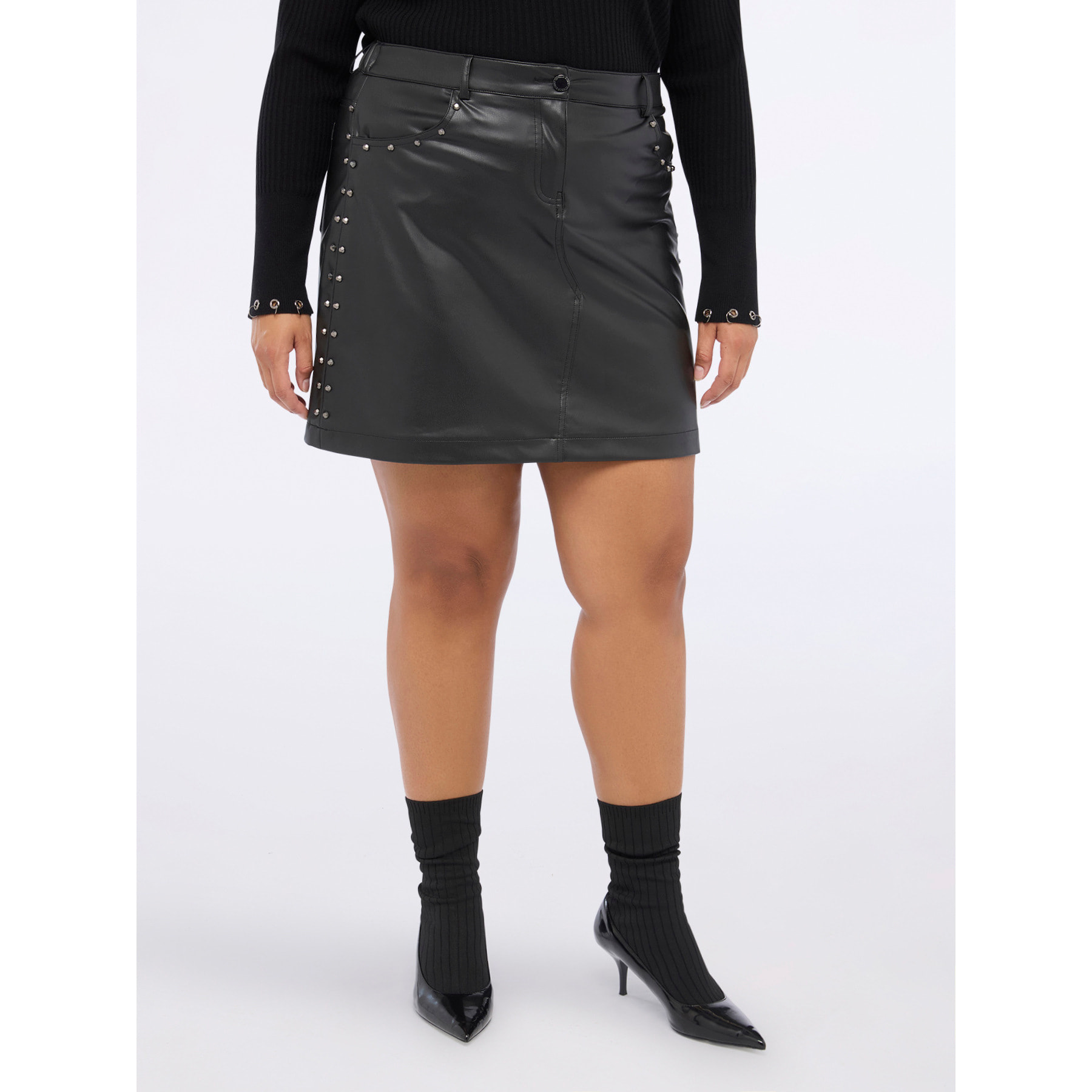 Fiorella Rubino - Minifalda con tachuelas - Negro