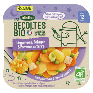 5 Assiettes Légumes du Potager, Pommes de terre (5x230g) - Les Récoltes Bio Dès 12 Mois