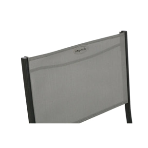 Lot de 4 chaises de jardin pliantes "Modula" galet & graphite acier traité époxy