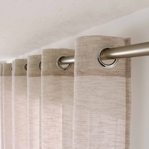 Voilage aspect lin grande largeur Oeko-tex. - Naturel