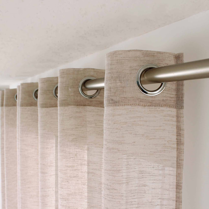 Voilage aspect lin grande largeur Oeko-tex. - Naturel