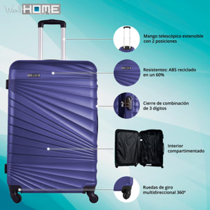 Juego de 3 maletas abs rígidas en azul future dusk