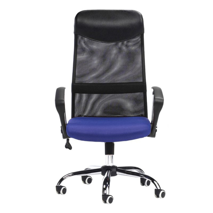 Silla de oficina Mega Negro Polipiel - Azul 3D