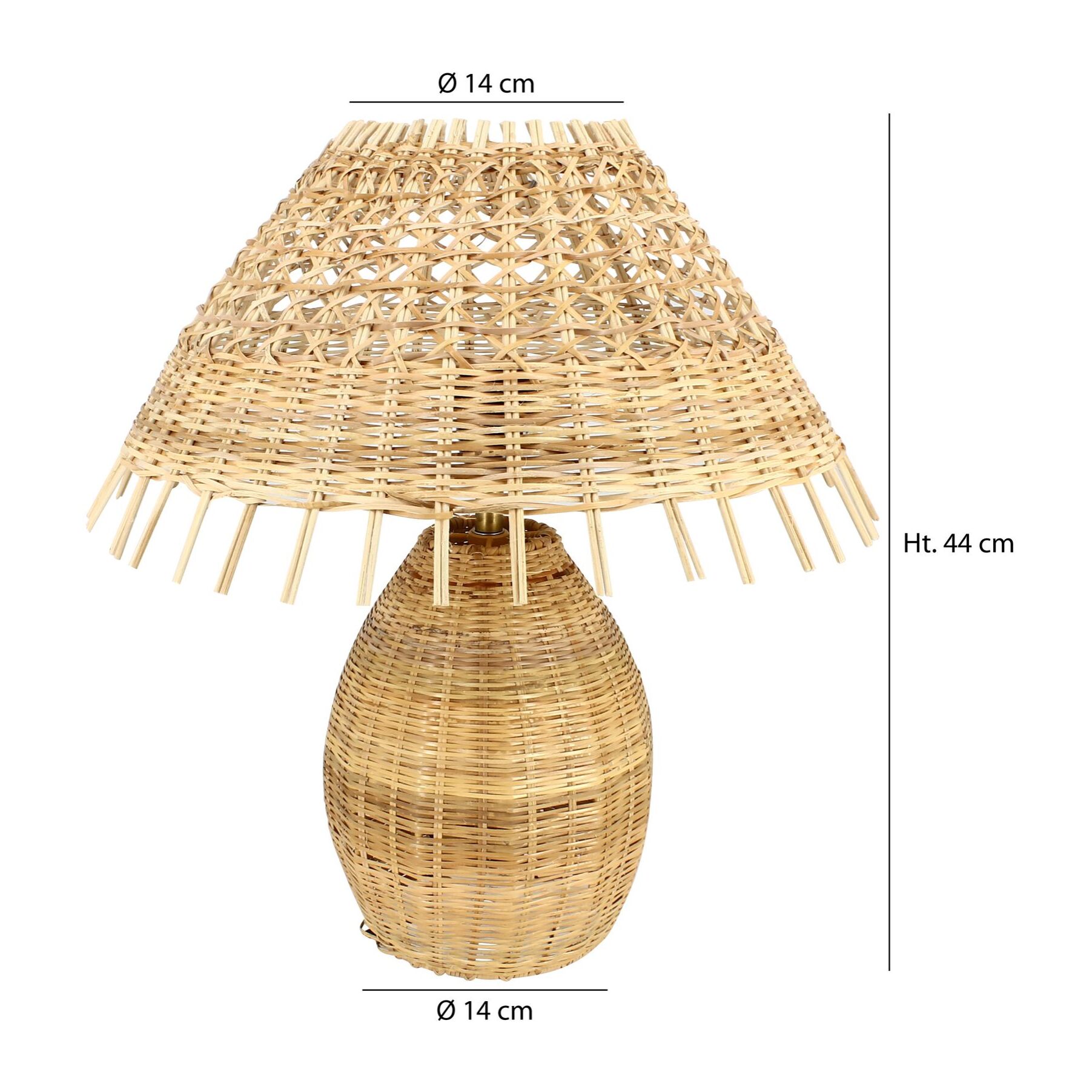 Lampe à poser en rotin h44cm JOYCE