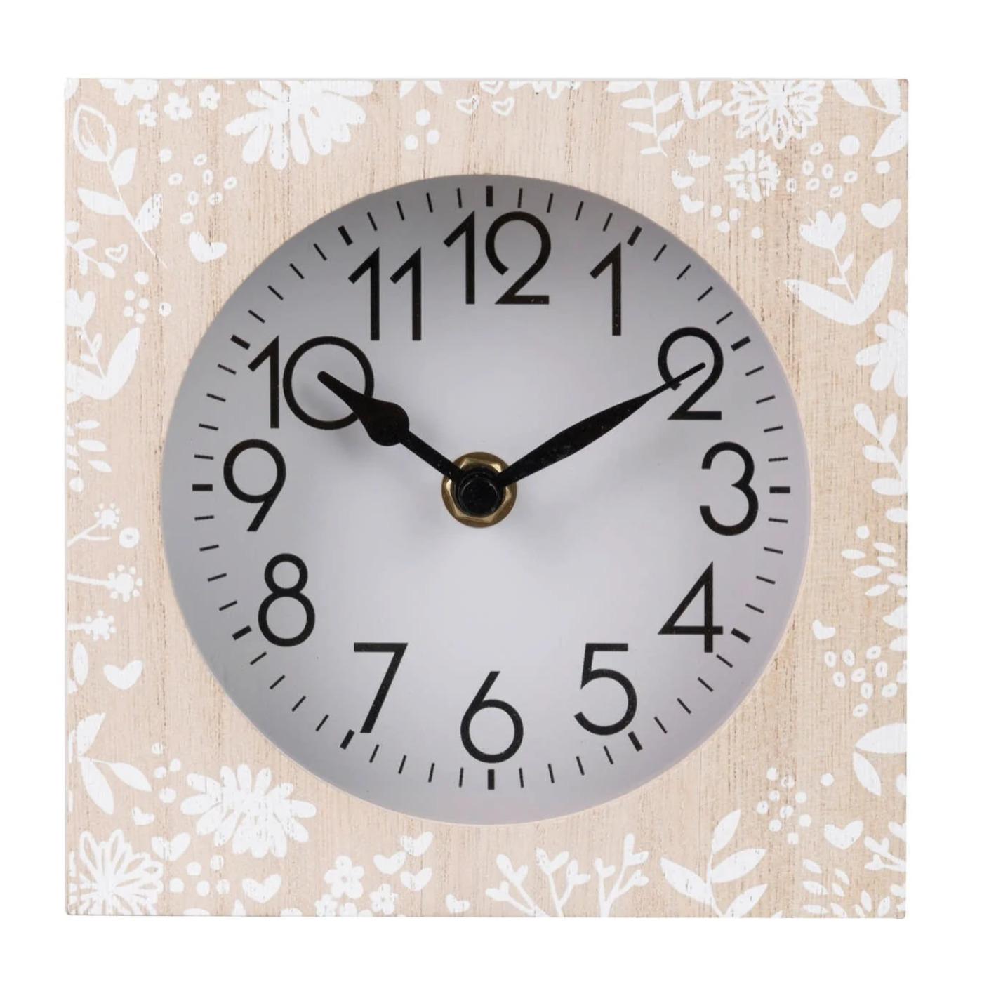 Reloj Arbol Natural Blanco 15x5x15 Cm