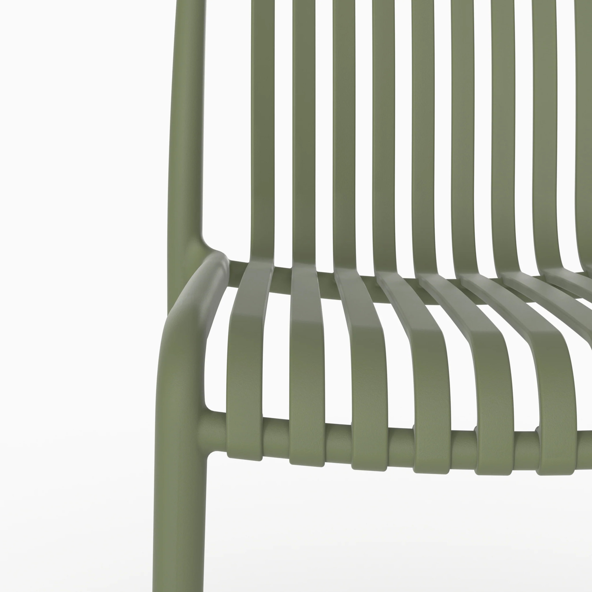 Lot de 2 chaises de jardin empilables en plastique vert kaki - Duli