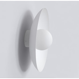 Lampada a parete Inspo K1 in acciaio bianco opaco
