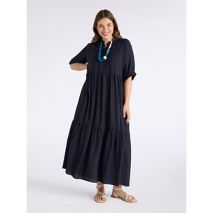 Fiorella Rubino - Vestito lungo a balze - Blu