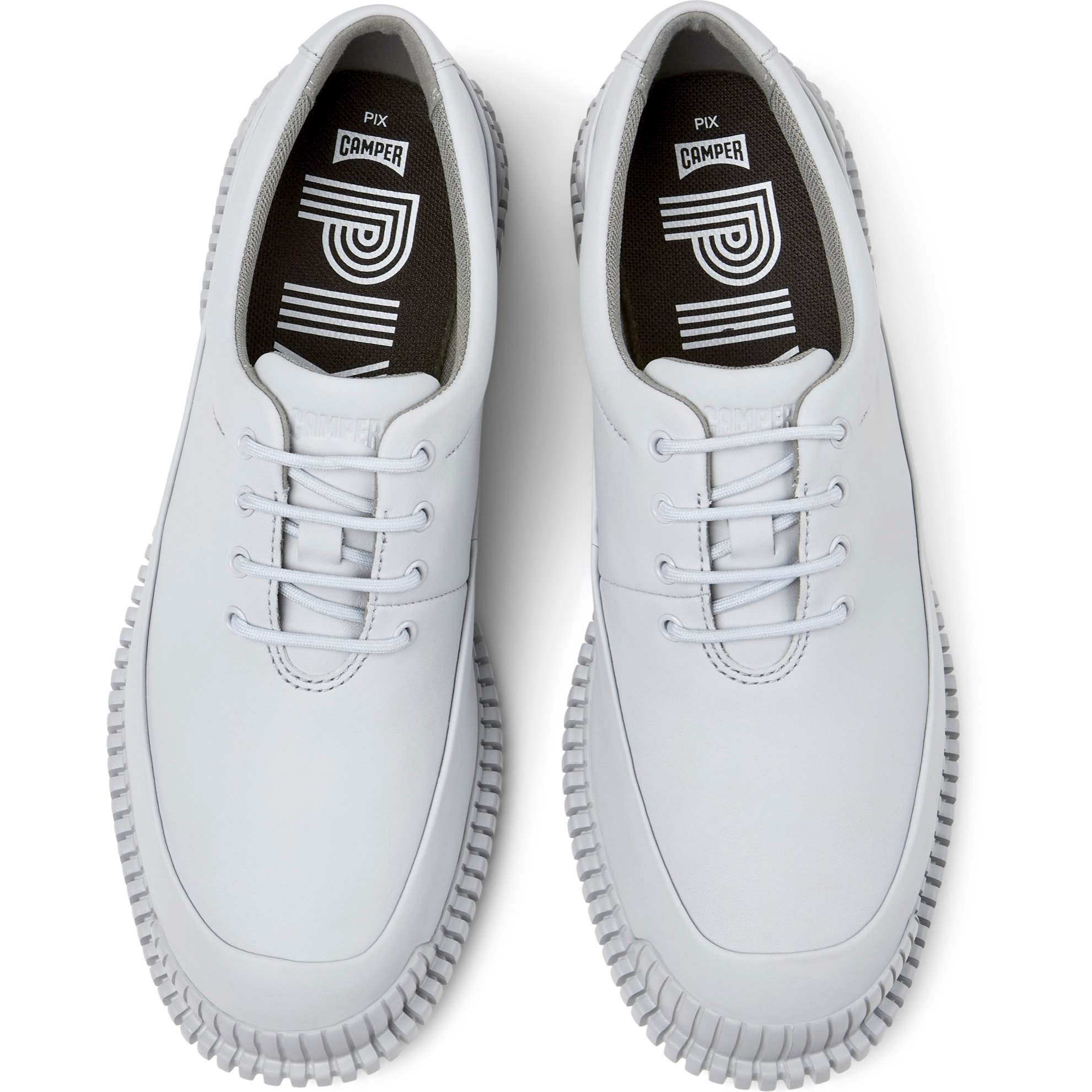 Zapatos de cordones - CAMPER Pix - Gris - Cuero liso