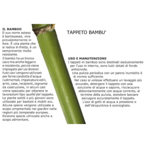Tappeto in bambù bacchette sottili cm60x180