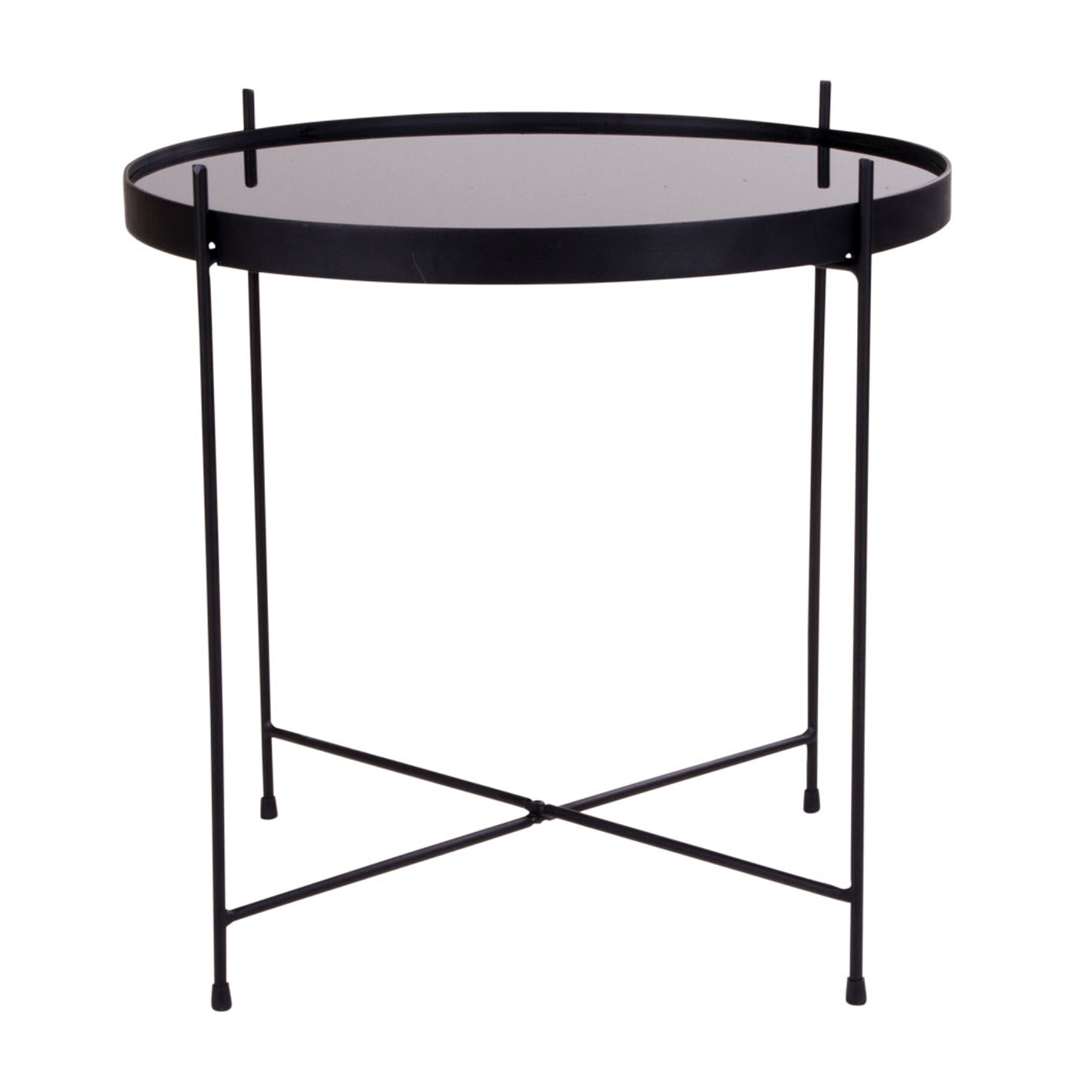 Glina - table basse - métal et verre - 48 cm - Noir ou doré