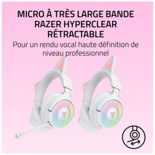 Casque gamer RAZER KRAKEN KITTY V3 PRO BLANC
