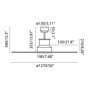 WINCHE M LED Ventilatore a soffitto  cromo/noce Ø1270