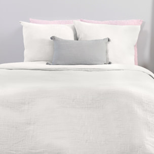 Parure de lit en double gaze de coton - Blanc