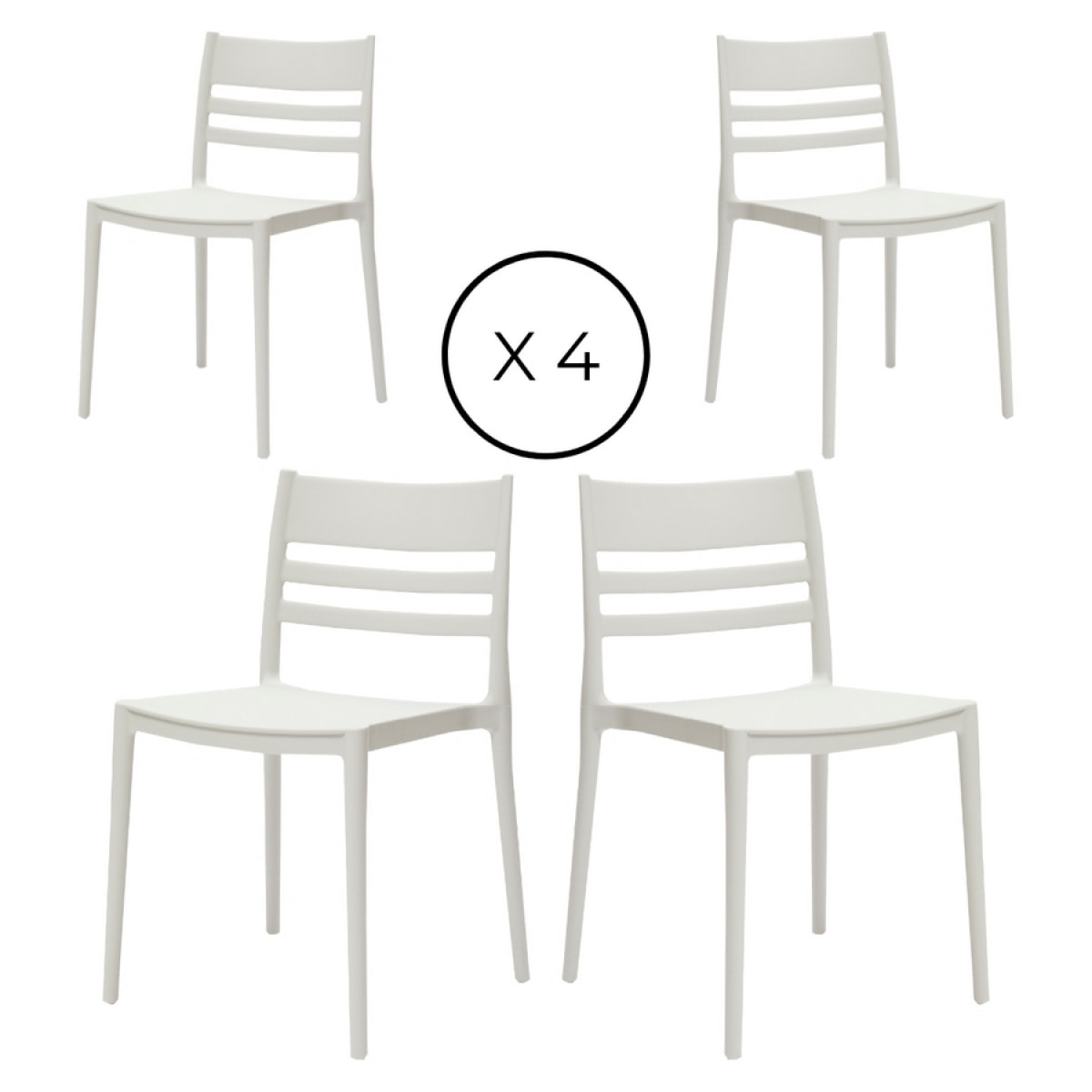 Sedie da giardino in resina Deisy - Set da 4