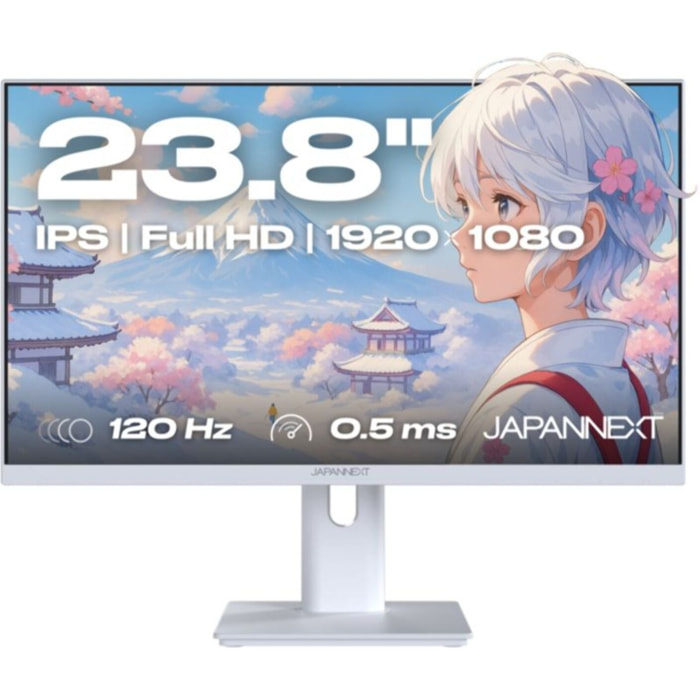 Ecran PC Gamer JAPANNEXT JN-IPS238G120F-HSP-PK 24'' Blanc