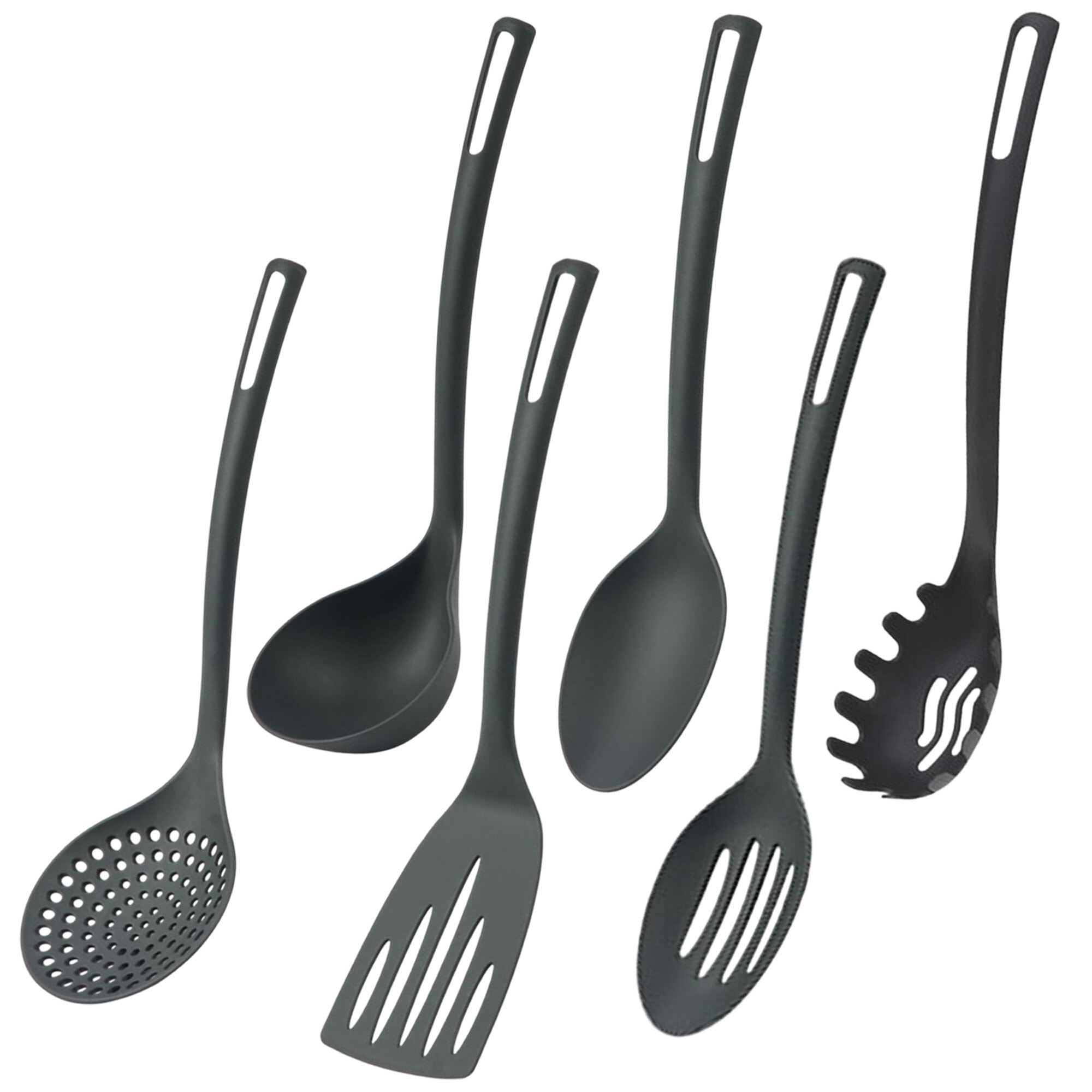 pack de 6 utensilios básicos de cocina en pbt de color negro