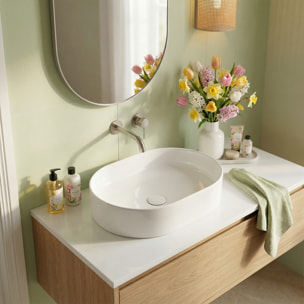 Vasque à poser ovale 50 x 36,5 x 12 cm sans trop-plein blanc brillant PixL (CEPX5037)