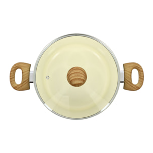 Faitout 24cm avec revêtement céramique crème - tous feux COLORAMA