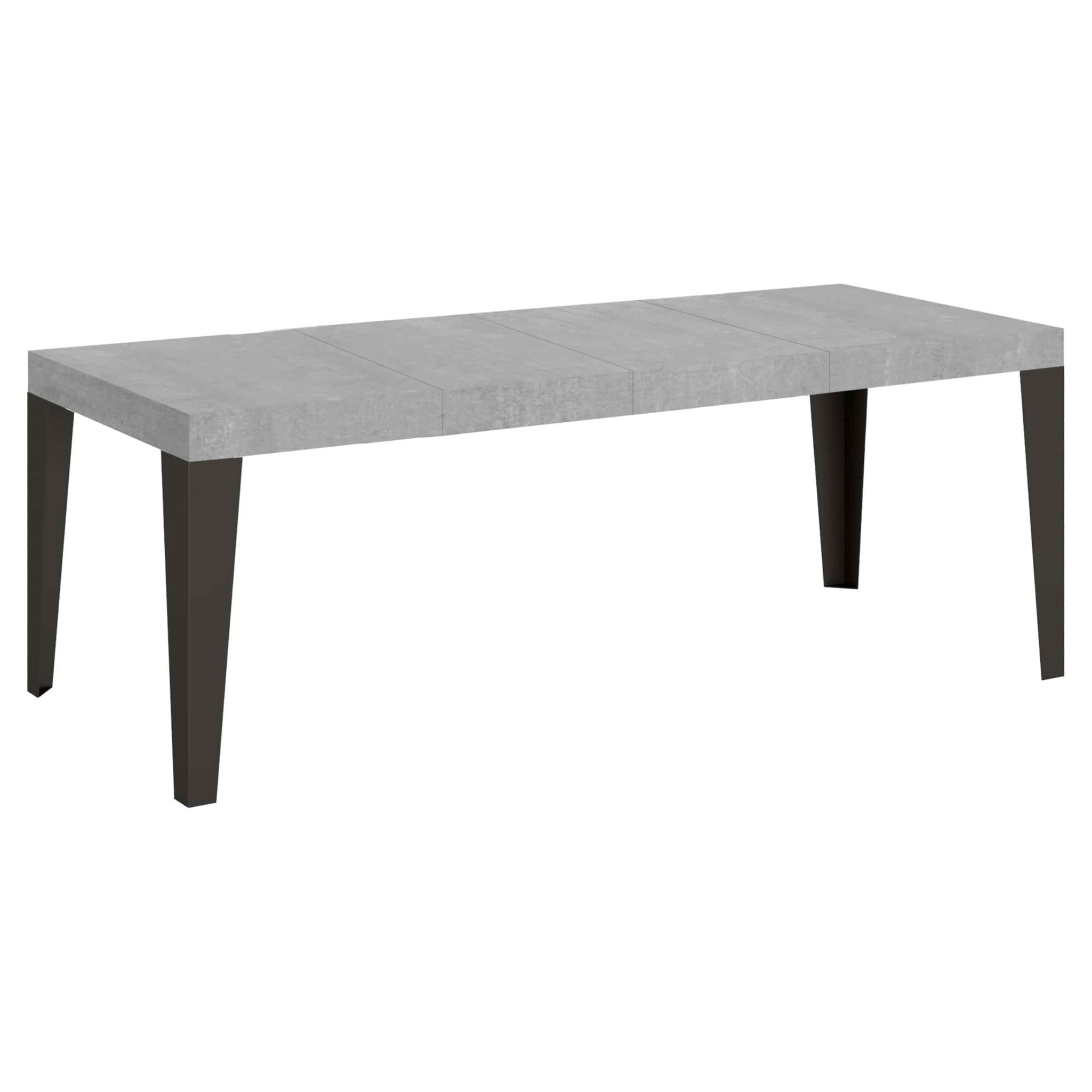 Mesa extensible 90x180/284 cm Flame Premium Cemento estructura Antracita