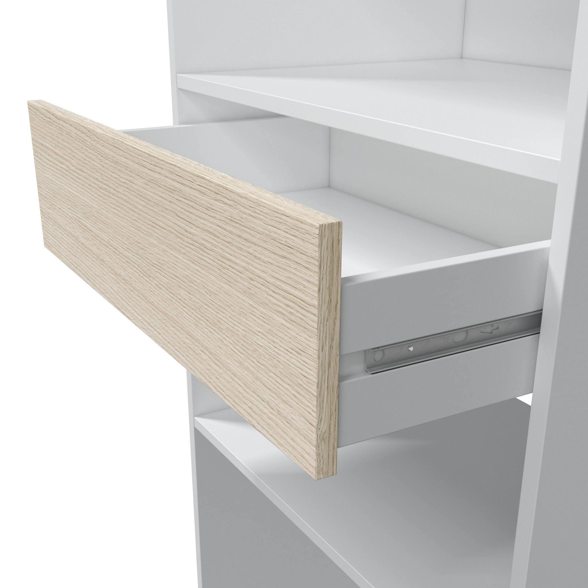 Guardaroba Miramar, Struttura per cabina armadio, Armadio aperto senza ante, Cabina armadio, cm 158x40h187, Bianco e Rovere