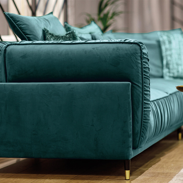 Canapé Velours Angle droit Fiorenzo - 4 Places