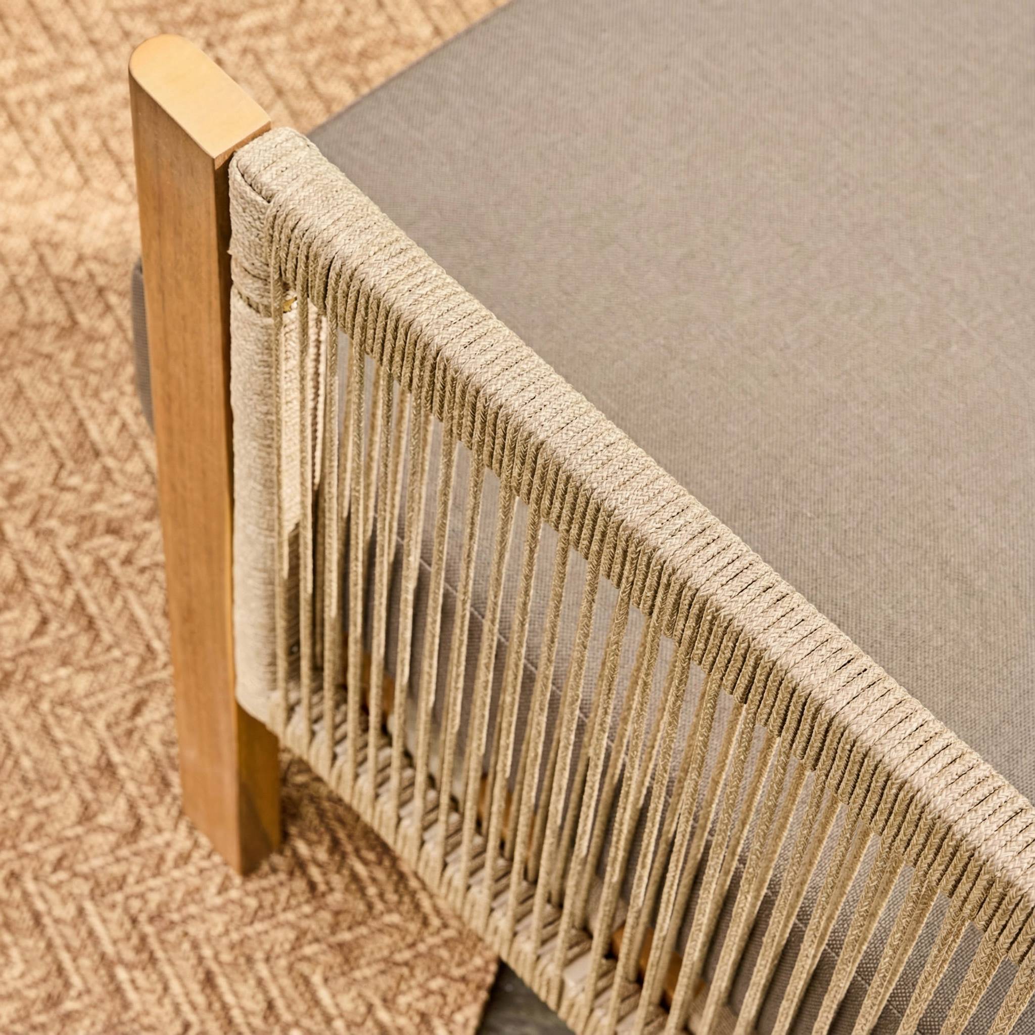 Salon de jardin acacia et cordes 5 places ELOMI