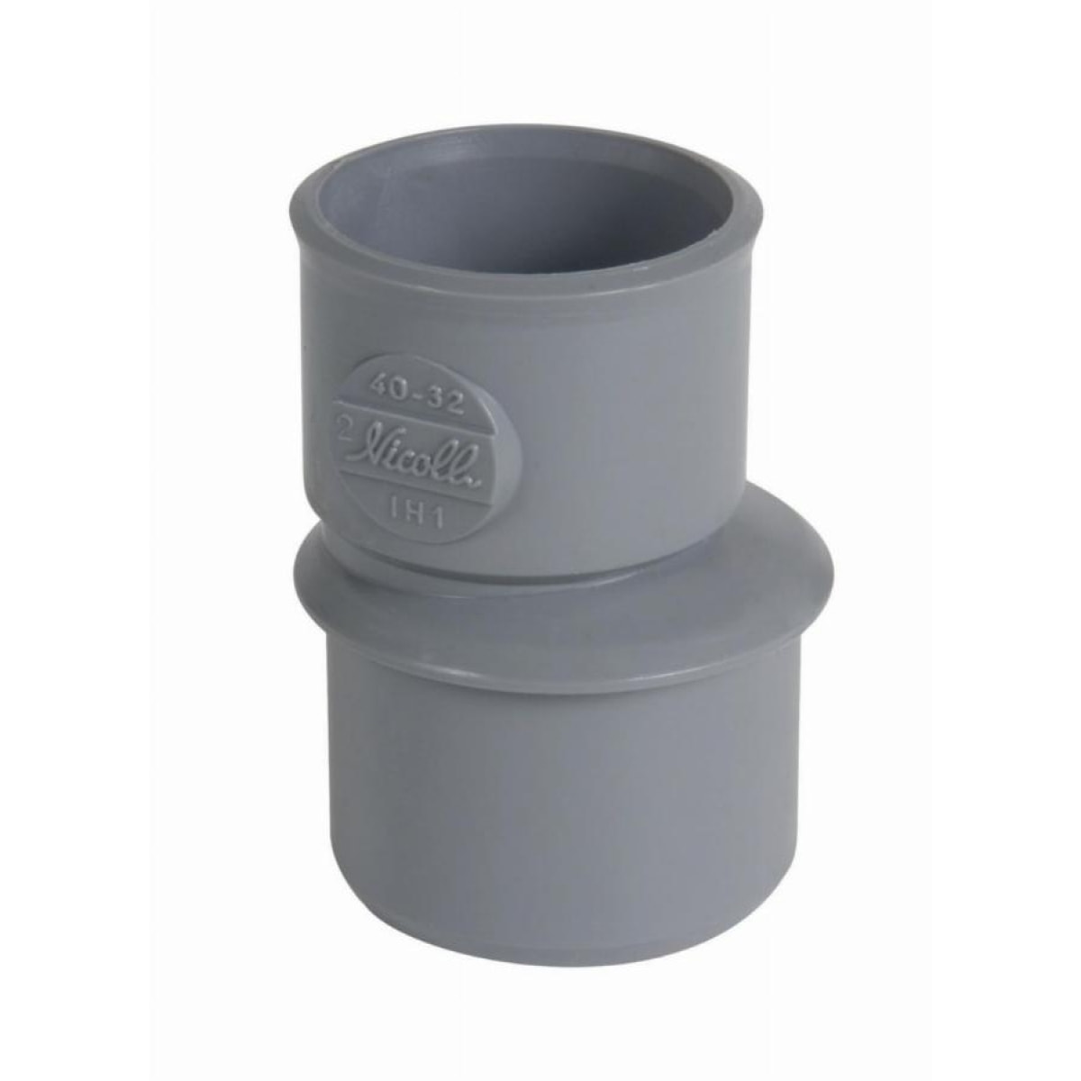 Réduction NICOLL extérieure excentrée - mâle-femelle - PVC gris - Ø 40/32 mm - IH1