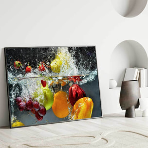 Affiche encadrée fruits en mouvement sous l’eau Affiche + cadre en métal - Noir