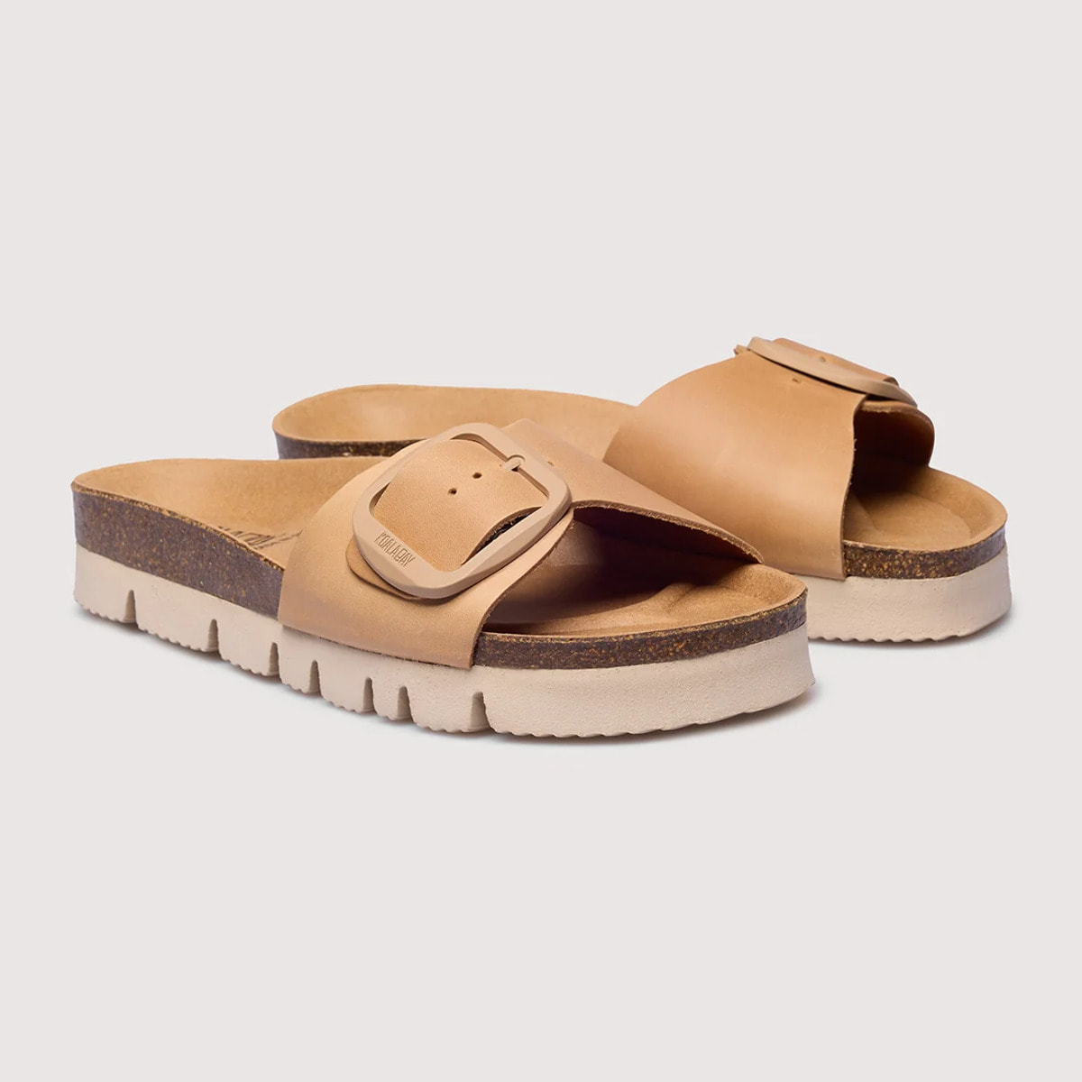 Sandalia Piel Plataforma Beige - Alys