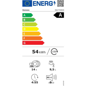 Lave vaisselle 60 cm SIEMENS SN27TI00CE iQ700 séchage Zeolith®