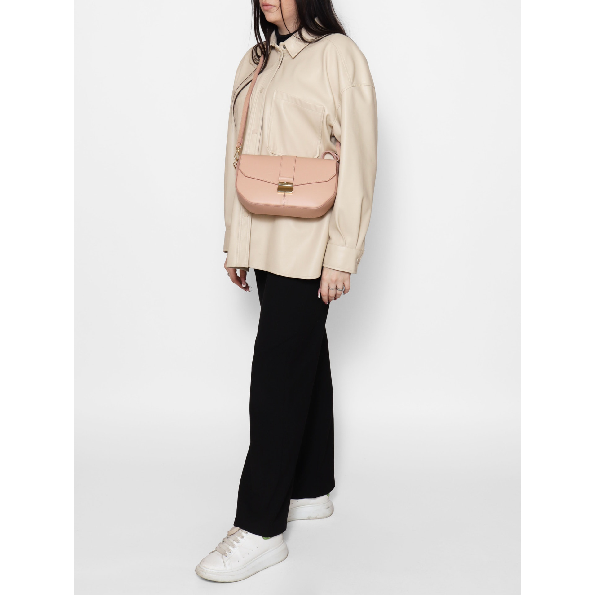 Borsa a spalla da donna - Modello False - Vera pelle - 27.0 x 15.0 x 7.0 cm