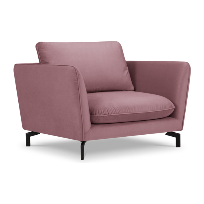 Fauteuil xl "Podium" en velours rose