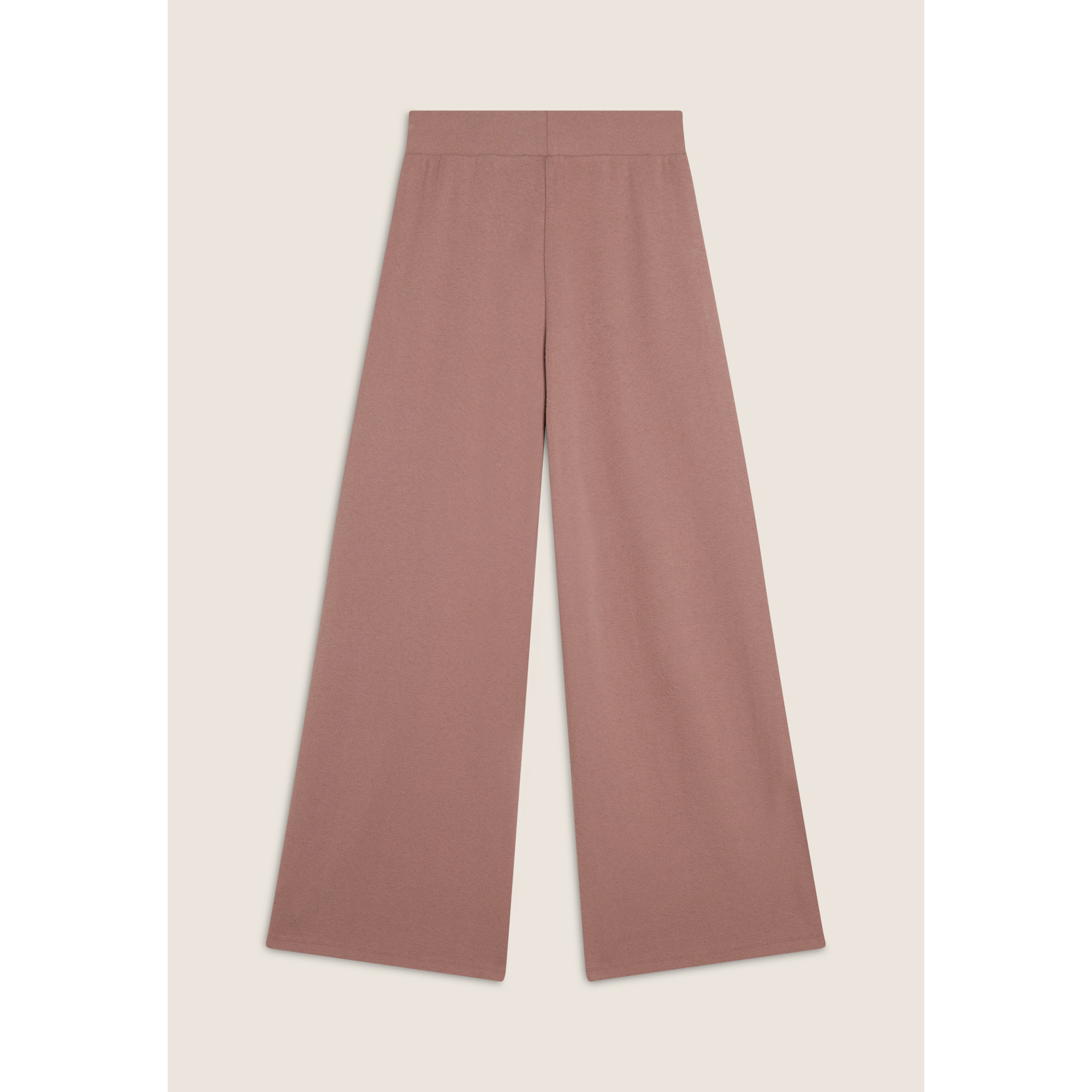 Pantalone wide leg in felpa viscosa effetto tricot