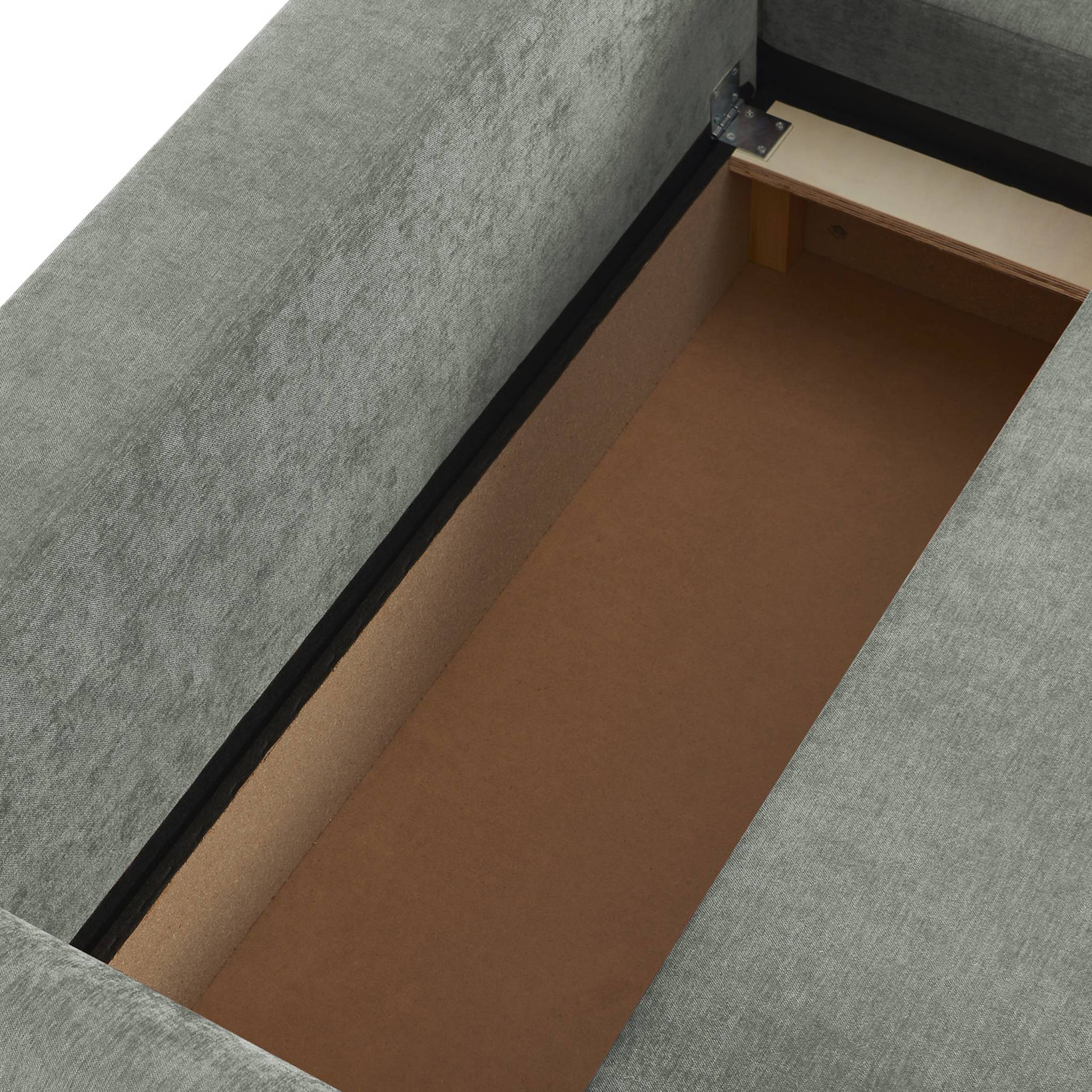 Canapé d'angle réversible, convertible, 3 places tissu avec coffre BERLIN