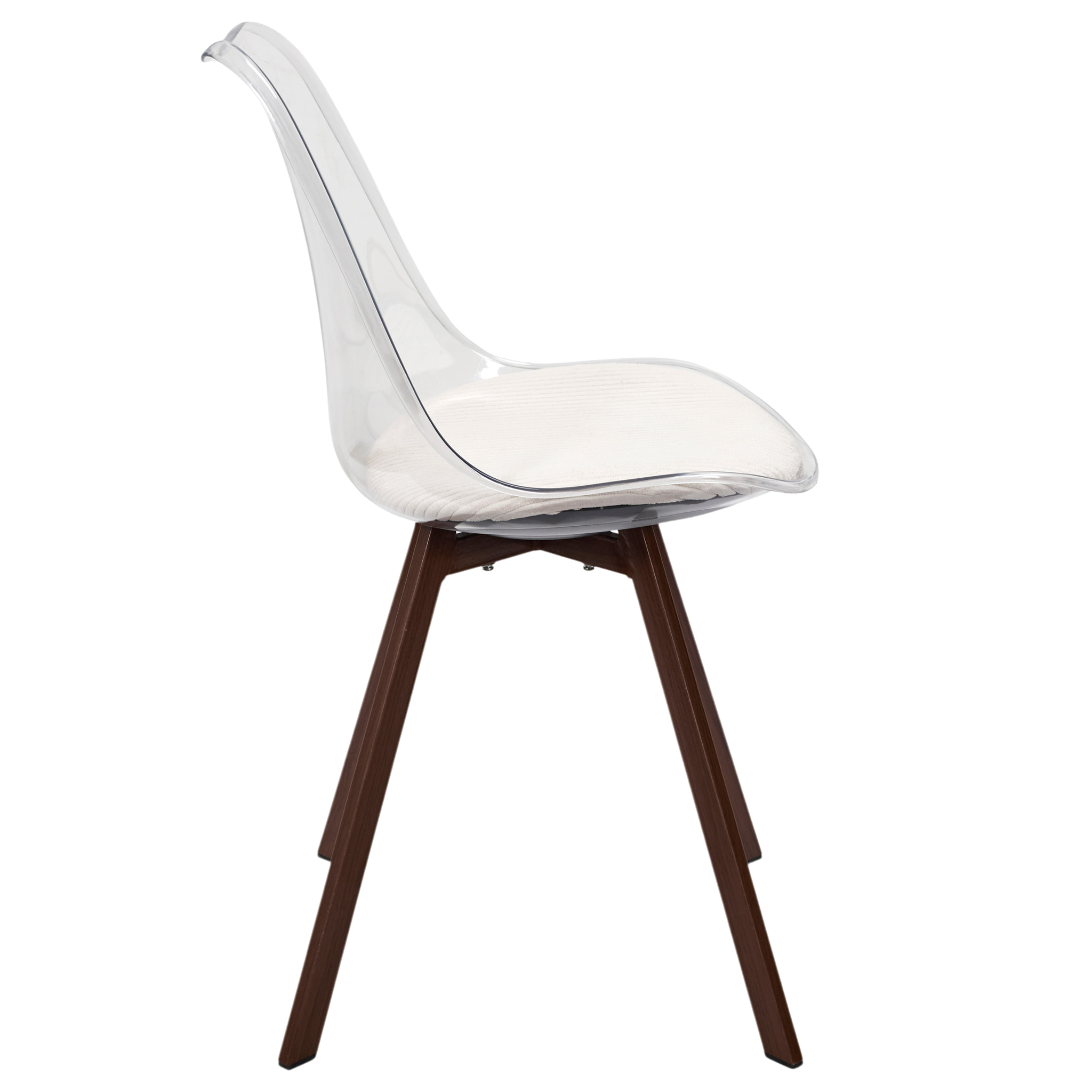 Chaise Transparente Coussin Cotele Scott Beige - Lot De 4