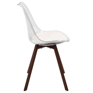 Chaise Transparente Coussin Cotele Scott Beige - Lot De 4