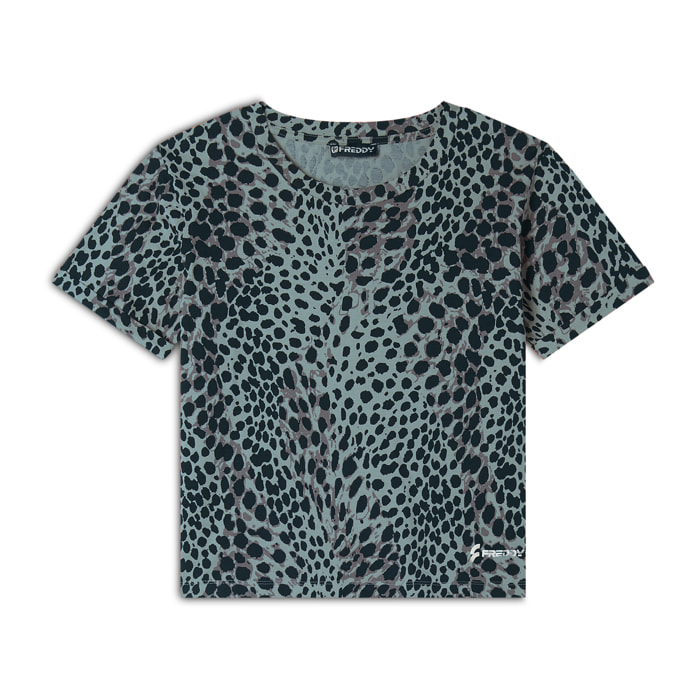 T-shirt regular fit in jersey animalier