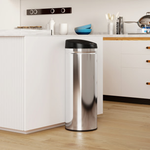 Poubelle automatique 50L capteur de mouvement acier inox brossé