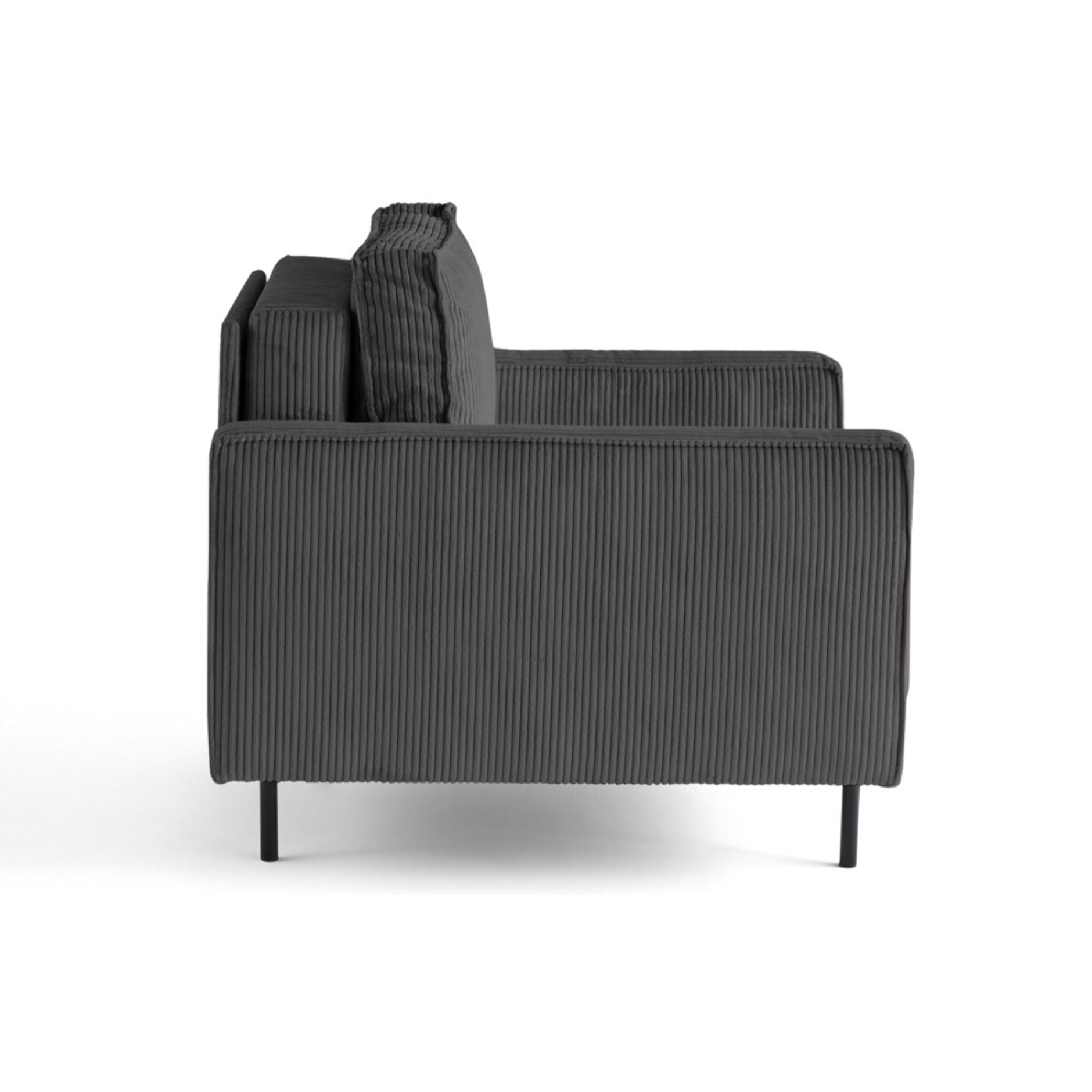 Charlie - fauteuil - pieds hauts - en velours côtelé - Gris foncé