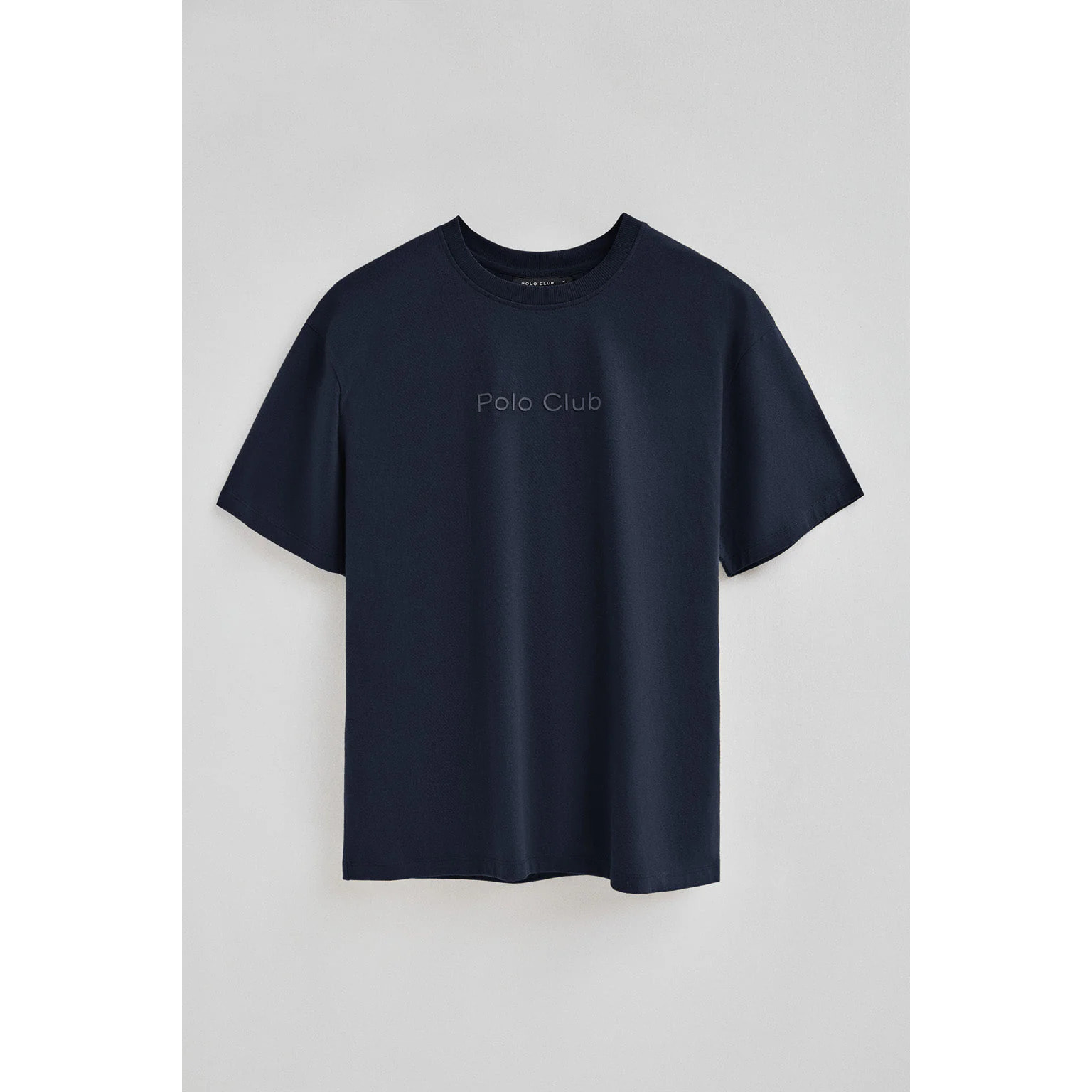 Camiseta azul marino de manga corta y logo engomado Polo Club